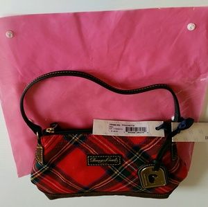 Dooney and Bourke Pouchette, red plaid, NWT